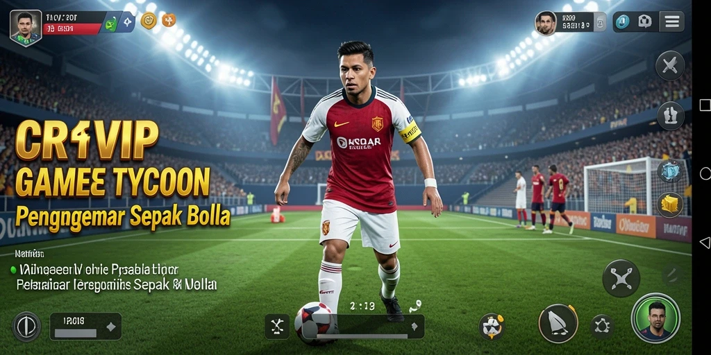 Tampilan gameplay menarik dalam CR7VIP yang menggambarkan dunia Tycoon sepak bola.