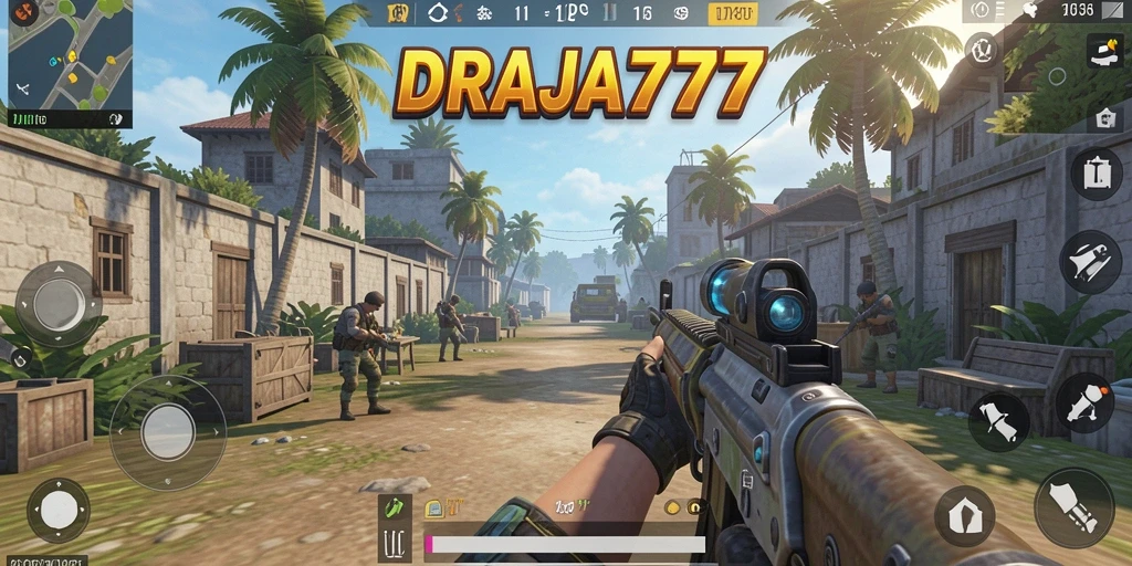 Screenshot DRAJA777 menampilkan aksi tembak-menembak yang seru.
