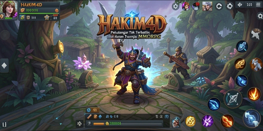 Tampilan gameplay seru di HAKIM4D dengan petualangan MMORPG.