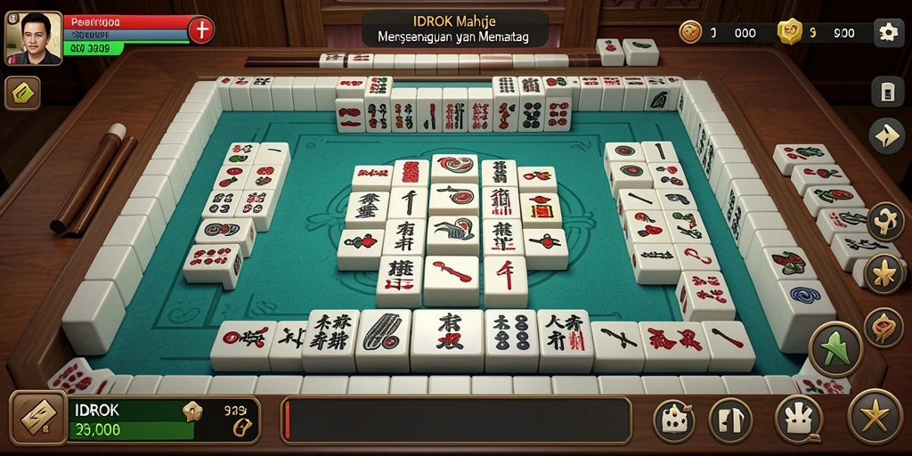 Screenshot gameplay IDROK yang menunjukkan pengalaman bermain Mahjong yang menarik.