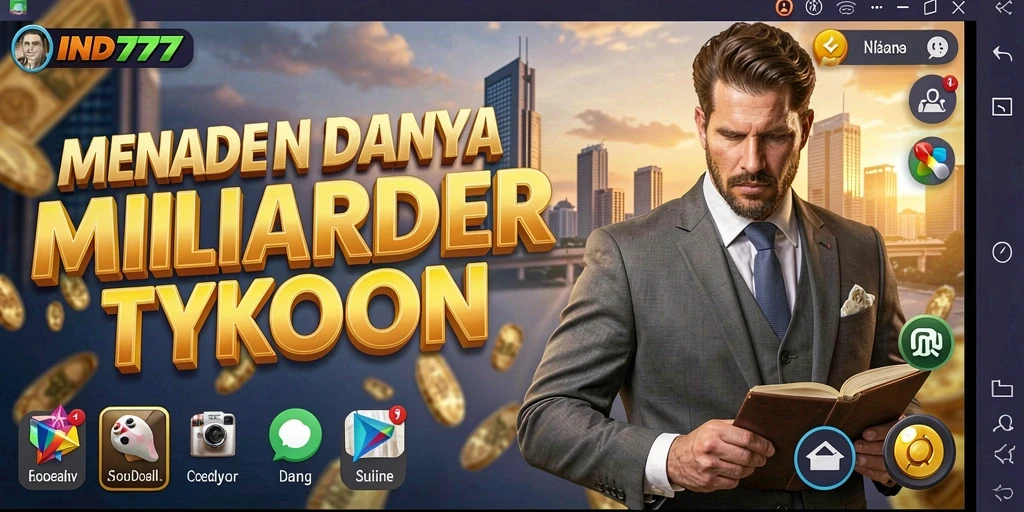 Tampilan gameplay seru dari IND777 yang menunjukkan aksi membangun kerajaan bisnis.