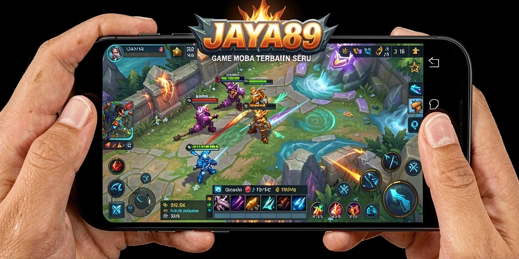 Screenshot gameplay JAYA89 menampilkan pertempuran seru antar hero.