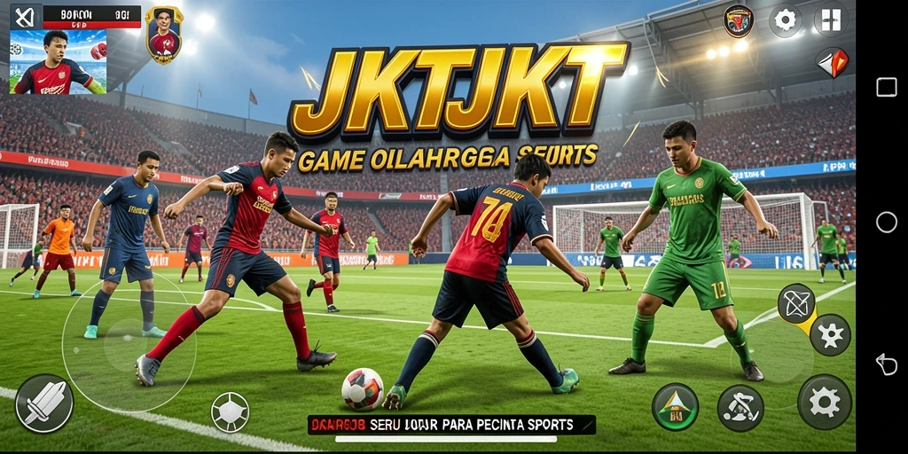 Screenshot gameplay JKTJKT menampilkan aksi olahraga yang mendebarkan.