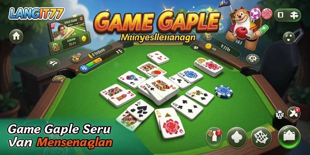 Tampilan gameplay seru dari LANGIT77 yang penuh strategi Gaple.