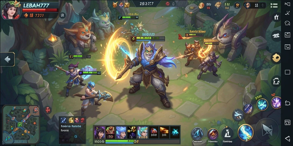 Gameplay MOBA yang menegangkan dalam LEBAH777.