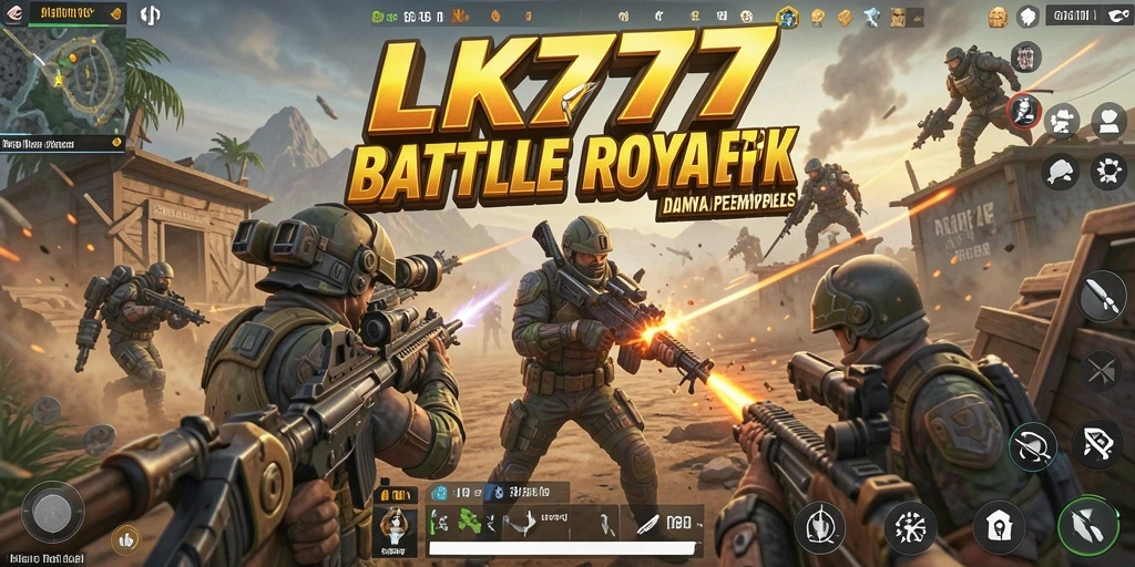 Screenshot gameplay LK777 menampilkan aksi seru Battle Royale.