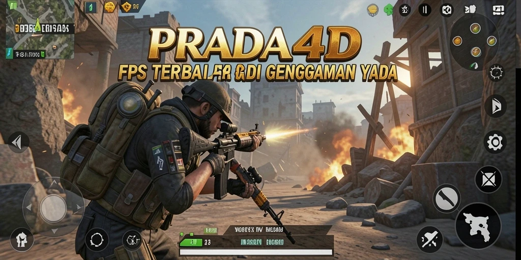 Tampilan penuh aksi dalam gameplay PRADA4D yang intens.
