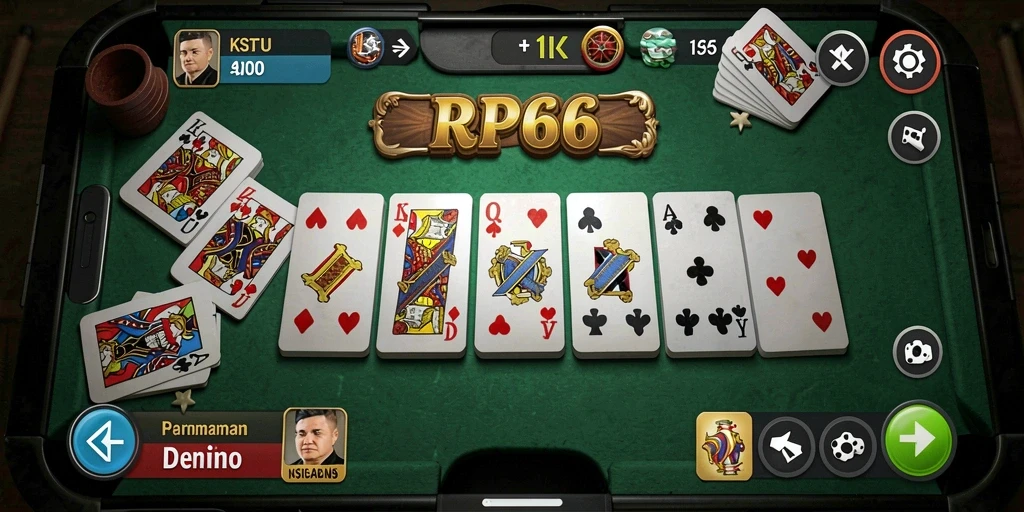 Tampilan screenshot RP66 menampilkan aksi seru permainan Domino.