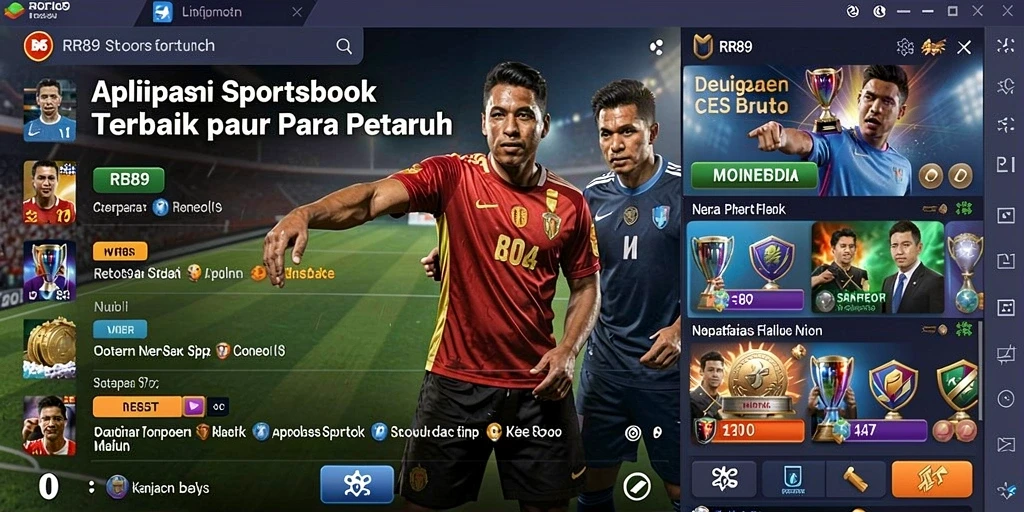 Screenshot utama RR89 menunjukkan antarmuka yang user-friendly dengan berbagai pilihan olahraga untuk taruhan.
