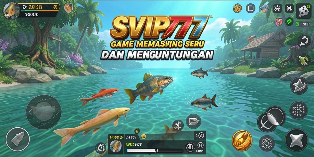 Tampilan gameplay SVIP777 dengan aksi memancing yang seru.