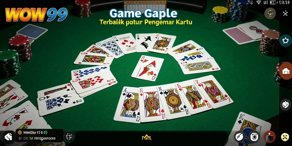 Screenshot gameplay WOW99 yang menampilkan serunya permainan Gaple.